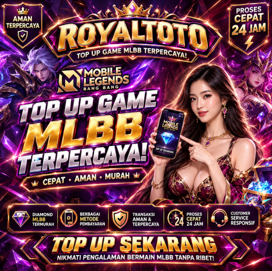 Ilustrasi gaming futuristik Royaltoto untuk layanan top up game Indonesia